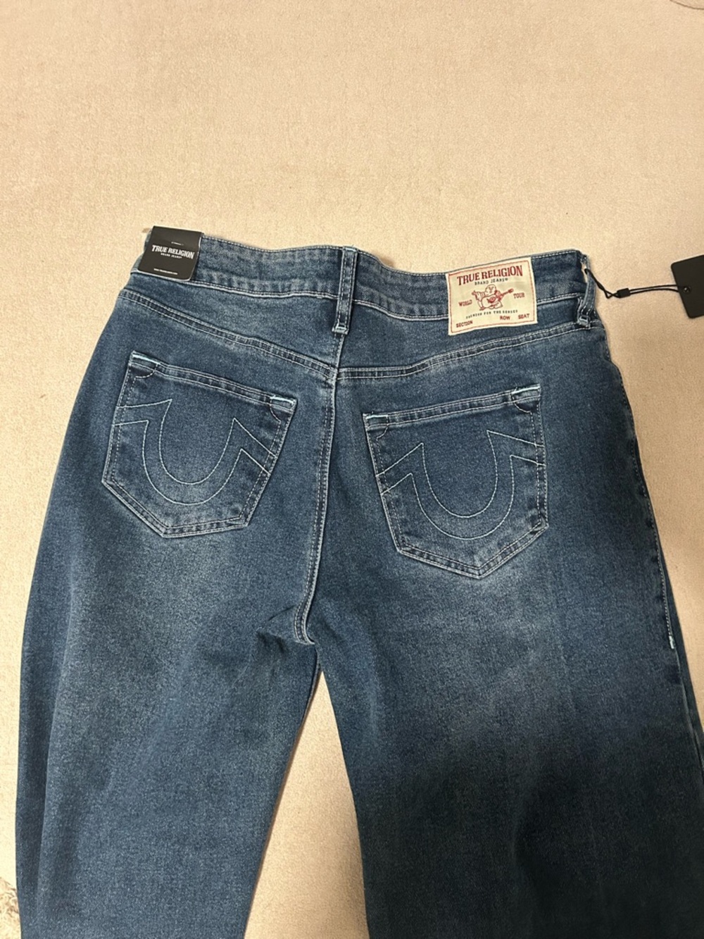 True Religion Women’s Straight Leg Dark Blue Denim Jeans